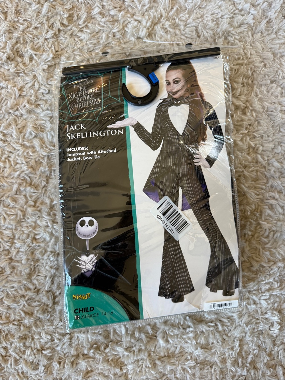 Jack Skellington Kids / Teen Pinstripe Costume XL